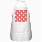 Polka Dots - White on Coral Pink BBQ Apron