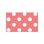 Polka Dots - White on Coral Pink Sticker (Rectangular)