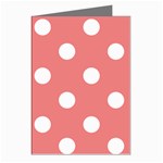 Polka Dots - White on Coral Pink Greeting Cards (Pkg of 8)