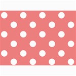 Polka Dots - White on Coral Pink 5  x 7  Photo Cards