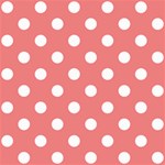 Polka Dots - White on Coral Pink ScrapBook Page 8  x 8 