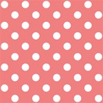 Polka Dots - White on Coral Pink ScrapBook Page 12  x 12 