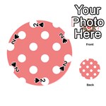 Polka Dots - White on Coral Pink Playing Cards 54 (Round)