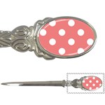 Polka Dots - White on Coral Pink Letter Opener