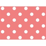 Polka Dots - White on Coral Pink Birthday Cake 3D Greeting Card (7x5)