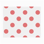 Polka Dots - Coral Pink on White Small Glasses Cloth (2 Sides)
