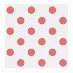 Polka Dots - Coral Pink on White Medium Glasses Cloth (2 Sides)