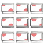 Polka Dots - Coral Pink on White 9mm Italian Charm (9 pack)