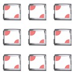 Polka Dots - Coral Pink on White Mega Link Italian Charm (9 pack)