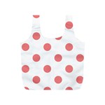 Polka Dots - Coral Pink on White Full Print Recycle Bag (S)