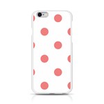 Polka Dots - Coral Pink on White Apple iPhone 6/6S Silicone Case (Transparent)