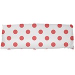 Polka Dots - Coral Pink on White Body Pillow Case Dakimakura (Two Sides)