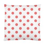Polka Dots - Coral Pink on White Standard Cushion Case (Two Sides)