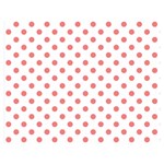 Polka Dots - Coral Pink on White Double Sided Flano Blanket (Medium)