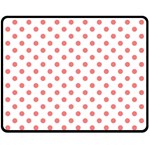 Polka Dots - Coral Pink on White Fleece Blanket (Medium) (One Side)