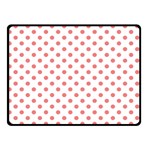 Polka Dots - Coral Pink on White Double Sided Fleece Blanket (Small) (Two Sides)