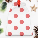 Polka Dots - Coral Pink on White Ornament (Bell)