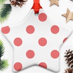 Polka Dots - Coral Pink on White Star Ornament (Two Sides)