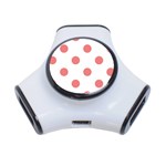 Polka Dots - Coral Pink on White Portable USB Hub (One Side)