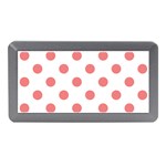 Polka Dots - Coral Pink on White Memory Card Reader (Mini)