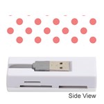 Polka Dots - Coral Pink on White Memory Card Reader (Stick)