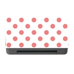 Polka Dots - Coral Pink on White Memory Card Reader with CF