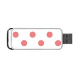 Polka Dots - Coral Pink on White Portable USB Flash (One Side)