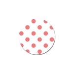 Polka Dots - Coral Pink on White Golf Ball Marker (4 pack)