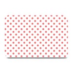 Polka Dots - Coral Pink on White Plate Mat
