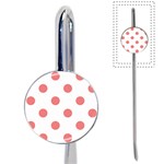 Polka Dots - Coral Pink on White Book Mark