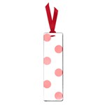 Polka Dots - Coral Pink on White Small Book Mark