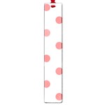 Polka Dots - Coral Pink on White Large Book Mark
