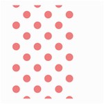 Polka Dots - Coral Pink on White Large Garden Flag (Two Sides)