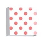 Polka Dots - Coral Pink on White 4 x 4  Acrylic Photo Block