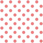 Polka Dots - Coral Pink on White ScrapBook Page 12  x 12 