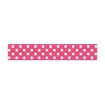 Polka Dots - White on Dark Pink Flano Scarf (Mini)