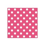 Polka Dots - White on Dark Pink Satin Bandana Scarf