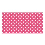 Polka Dots - White on Dark Pink Satin Shawl