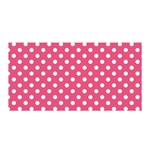 Polka Dots - White on Dark Pink Satin Wrap