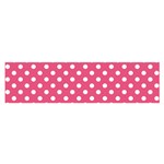 Polka Dots - White on Dark Pink Satin Scarf (Oblong)