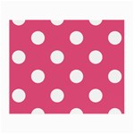 Polka Dots - White on Dark Pink Small Glasses Cloth (2 Sides)