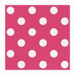 Polka Dots - White on Dark Pink Medium Glasses Cloth (2 Sides)