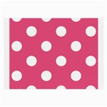 Polka Dots - White on Dark Pink Large Glasses Cloth (2 Sides)