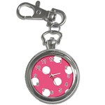 Polka Dots - White on Dark Pink Key Chain Watch