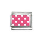 Polka Dots - White on Dark Pink Italian Charm (9mm)