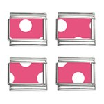 Polka Dots - White on Dark Pink 9mm Italian Charm (4 pack)
