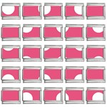 Polka Dots - White on Dark Pink 9mm Italian Charm (25 pack)