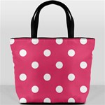 Polka Dots - White on Dark Pink Bucket Bag
