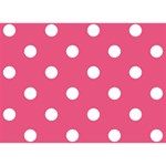 Polka Dots - White on Dark Pink Birthday Cake 3D Greeting Card (7x5)