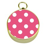 Polka Dots - White on Dark Pink Gold Compass